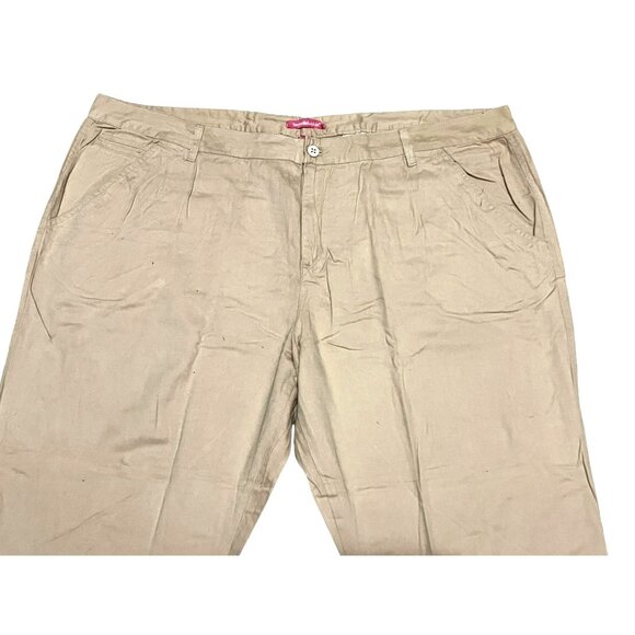 Woman Within NWOT Stretch Cotton Chino Straight Leg Pant Sz 28 Wide Petite Beige - Picture 3 of 10